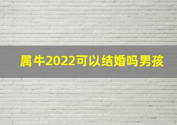 属牛2022可以结婚吗男孩