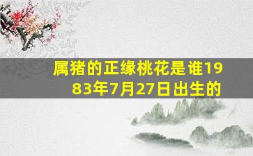 属猪的正缘桃花是谁1983年7月27日出生的