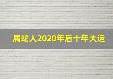 属蛇人2020年后十年大运