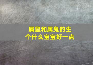 属鼠和属兔的生个什么宝宝好一点