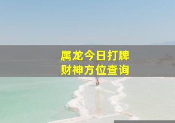 属龙今日打牌财神方位查询