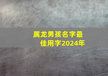 属龙男孩名字最佳用字2024年