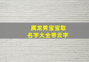 属龙男宝宝取名字大全带云字