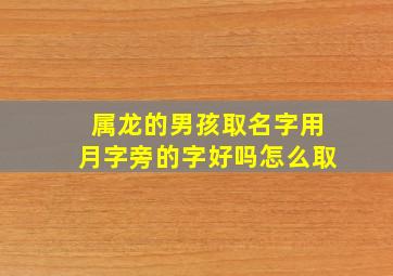 属龙的男孩取名字用月字旁的字好吗怎么取