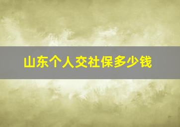 山东个人交社保多少钱