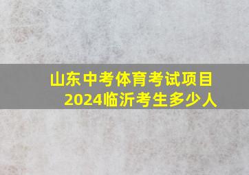 山东中考体育考试项目2024临沂考生多少人