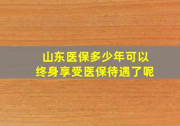 山东医保多少年可以终身享受医保待遇了呢