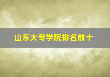 山东大专学院排名前十