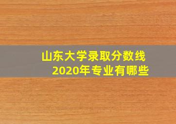 山东大学录取分数线2020年专业有哪些