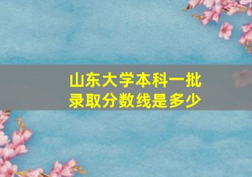 山东大学本科一批录取分数线是多少