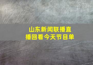 山东新闻联播直播回看今天节目单