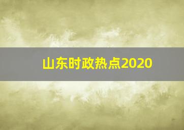 山东时政热点2020