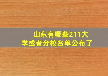 山东有哪些211大学或者分校名单公布了