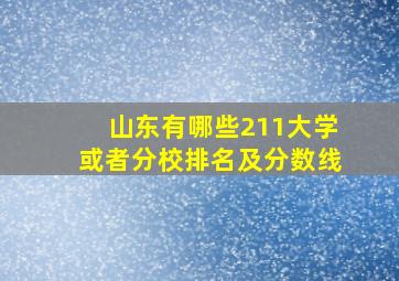 山东有哪些211大学或者分校排名及分数线