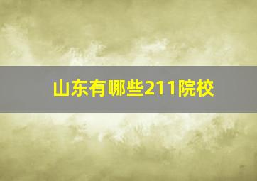 山东有哪些211院校