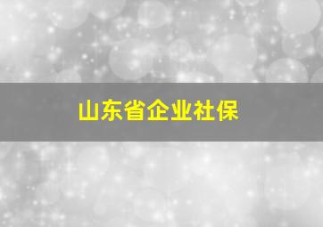 山东省企业社保