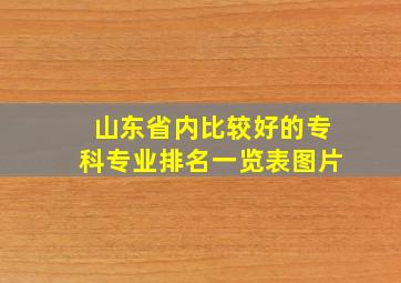 山东省内比较好的专科专业排名一览表图片