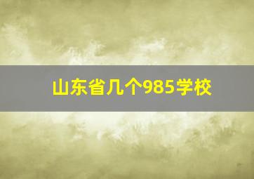 山东省几个985学校