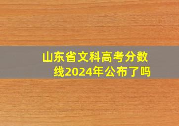 山东省文科高考分数线2024年公布了吗