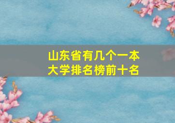 山东省有几个一本大学排名榜前十名