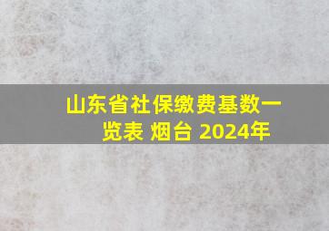 山东省社保缴费基数一览表 烟台 2024年