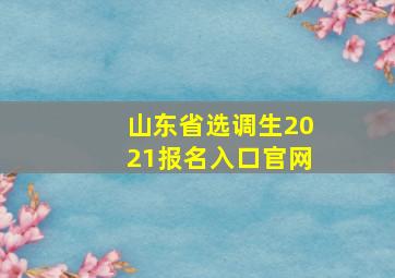 山东省选调生2021报名入口官网