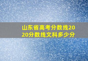 山东省高考分数线2020分数线文科多少分