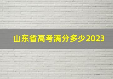 山东省高考满分多少2023