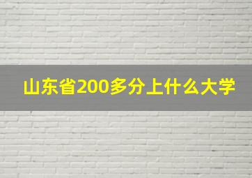 山东省200多分上什么大学