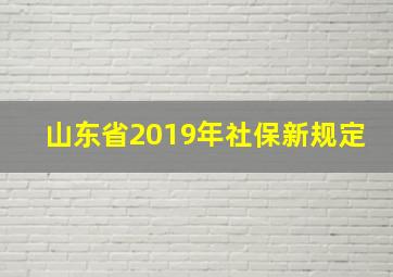 山东省2019年社保新规定