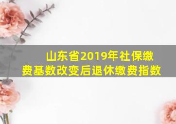 山东省2019年社保缴费基数改变后退休缴费指数