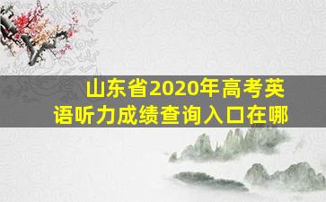 山东省2020年高考英语听力成绩查询入口在哪