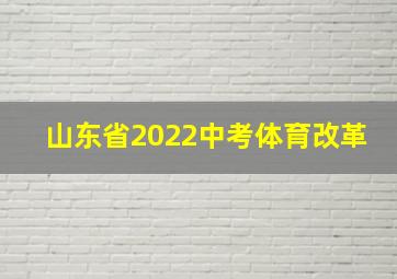 山东省2022中考体育改革