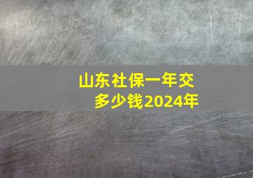 山东社保一年交多少钱2024年