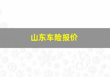 山东车险报价