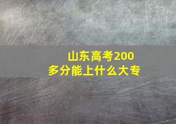 山东高考200多分能上什么大专