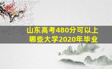 山东高考480分可以上哪些大学2020年毕业