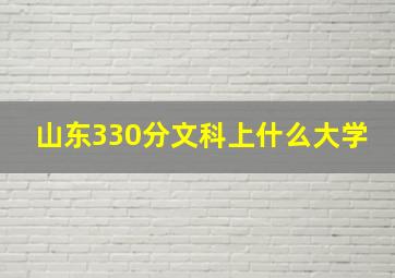 山东330分文科上什么大学