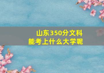 山东350分文科能考上什么大学呢