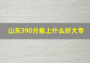 山东390分能上什么好大专