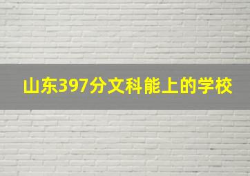 山东397分文科能上的学校