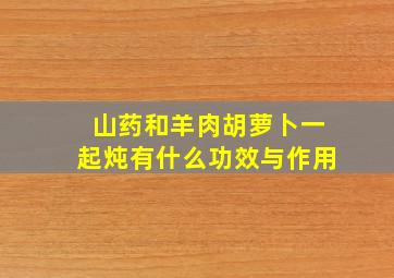 山药和羊肉胡萝卜一起炖有什么功效与作用