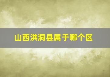 山西洪洞县属于哪个区