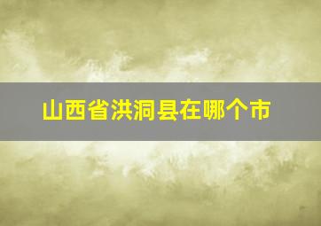 山西省洪洞县在哪个市