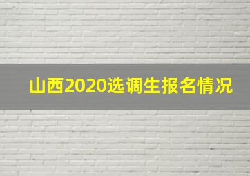 山西2020选调生报名情况