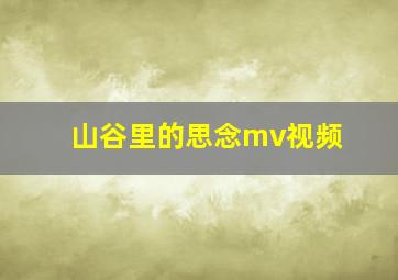 山谷里的思念mv视频