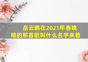 岳云鹏在2021年春晚唱的那首歌叫什么名字来着