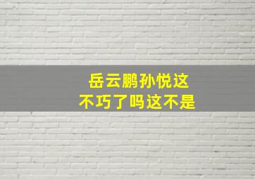 岳云鹏孙悦这不巧了吗这不是