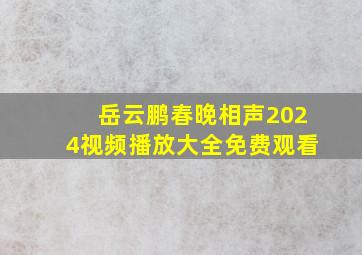 岳云鹏春晚相声2024视频播放大全免费观看