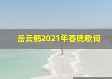 岳云鹏2021年春晚歌词